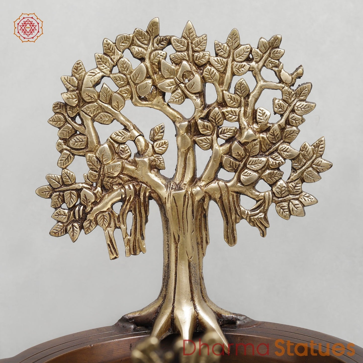 Brass Urli with Kalpvriskh Fine, Copper finish 13.5”