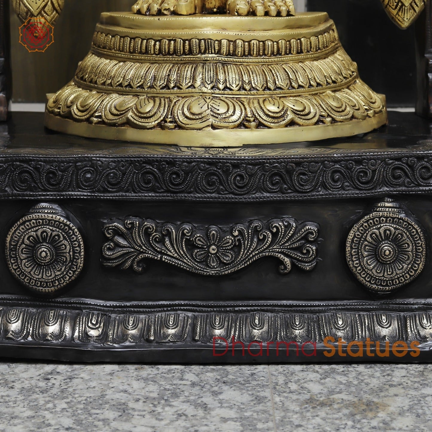Brass Tirupati Balaji With Shankh Chakra Lamps And Keertimukh Arch Fine, Copper and Gold Finish 62”