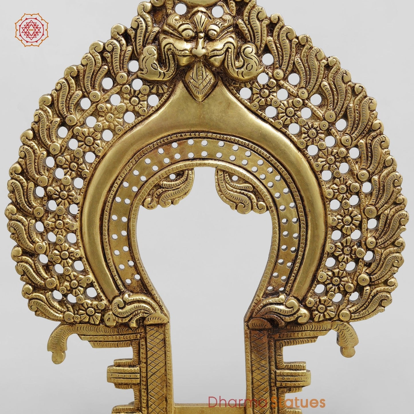 Brass Aasan with Arch For idols, Speacial Gold finish 15”