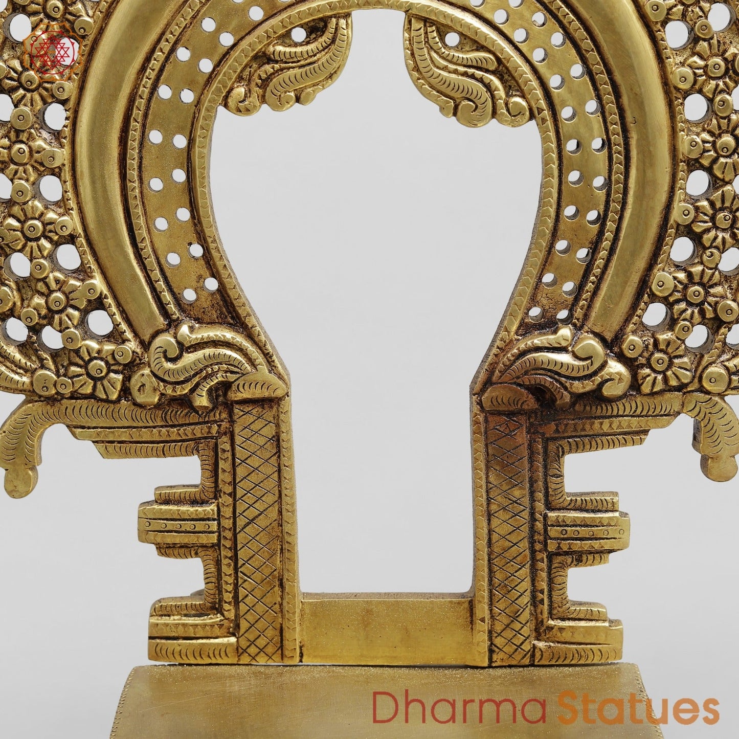 Brass Aasan with Arch For idols, Speacial Gold finish 15”
