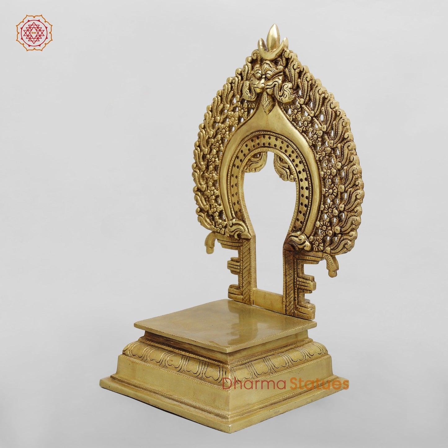 Brass Aasan with Arch For idols, Speacial Gold finish 15”