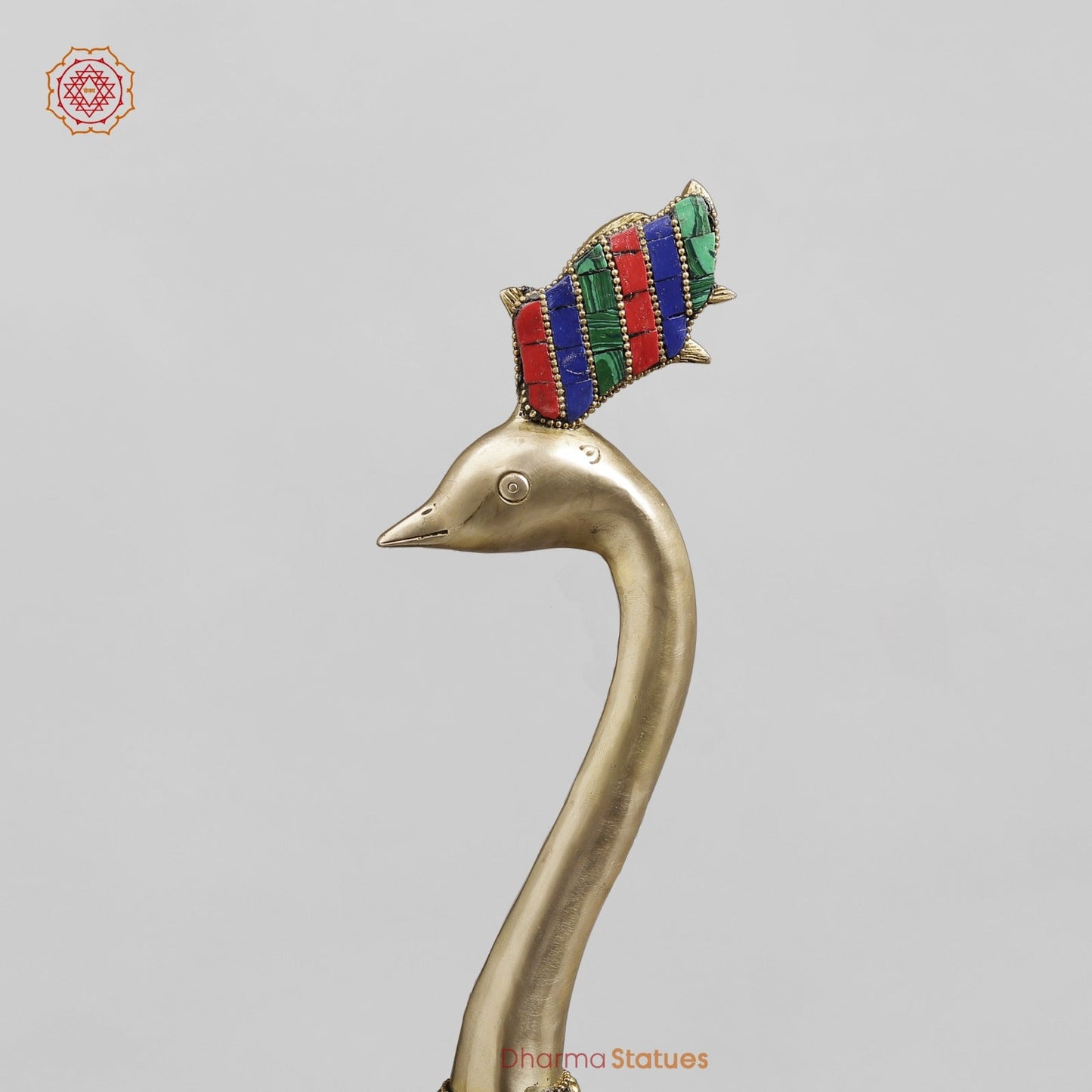 Brass Peacock Standing fine, Stone work 41” (set of 2 pcs)