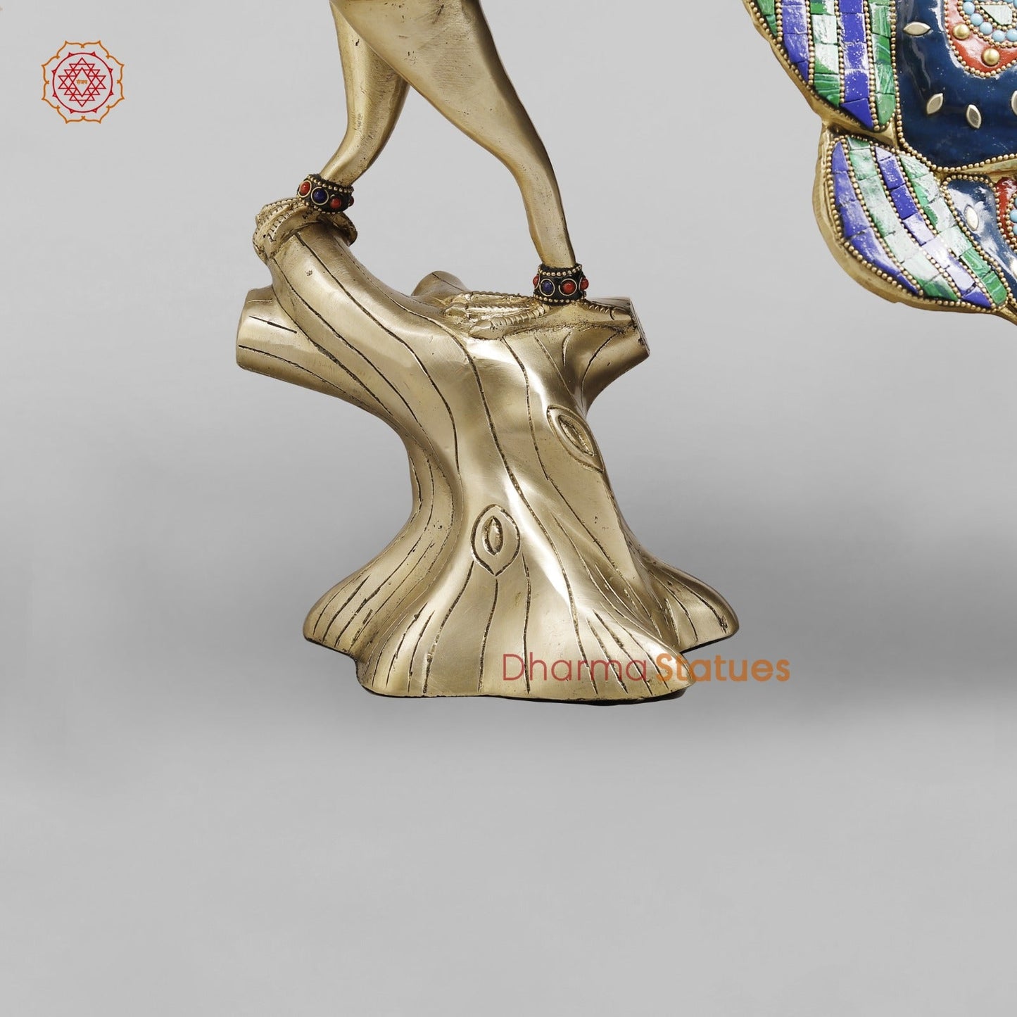 Brass Peacock Standing fine, Stone work 41” (set of 2 pcs)