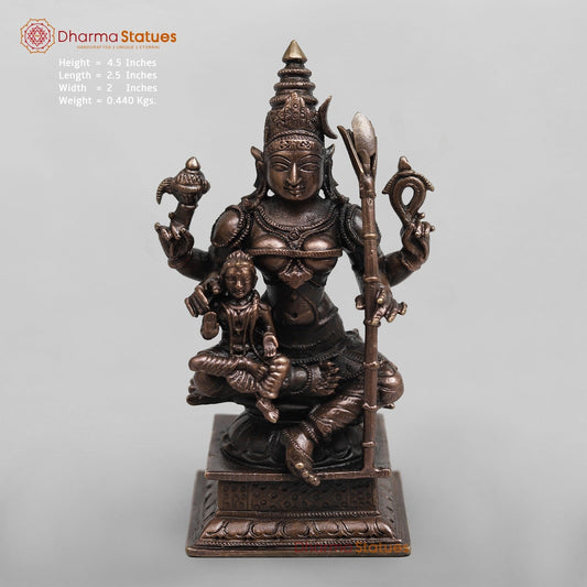 Copper Lalita Devi with Balambikai Tripura Sundari 4.5"