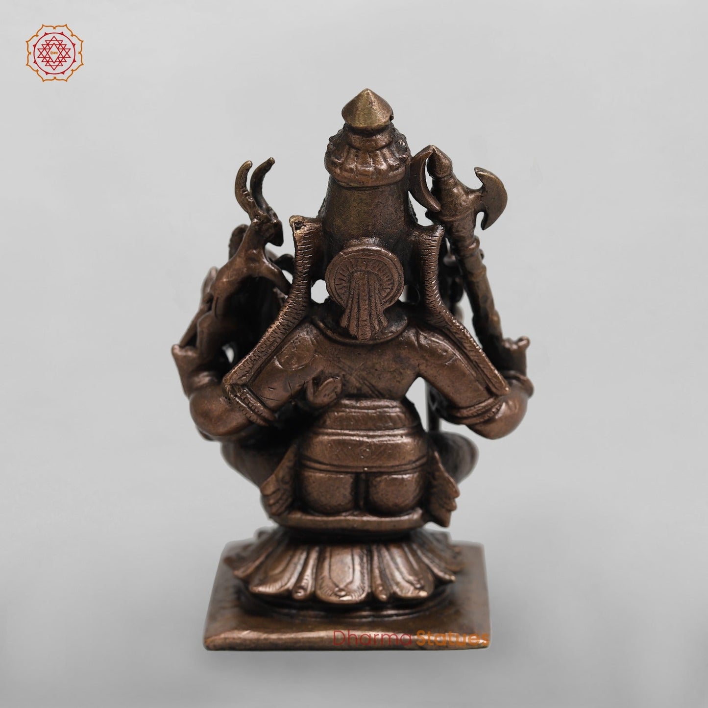Copper Shiva Parwati seated fine 3”