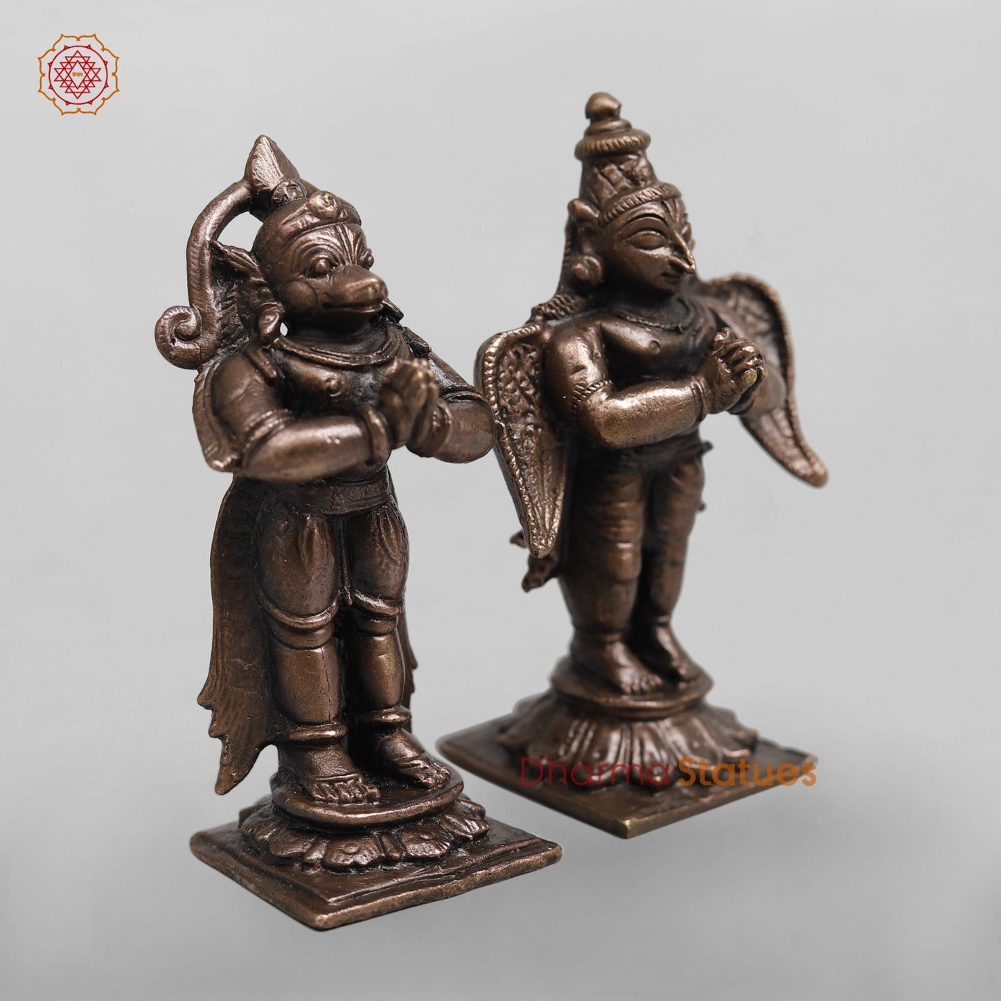 Copper Hanuman And Garuda standing Fine 3”