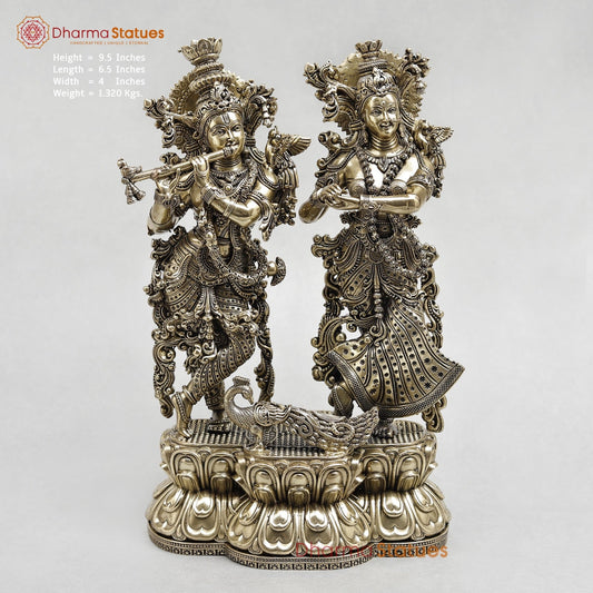 Brass Radha krishna Fine 9.5”