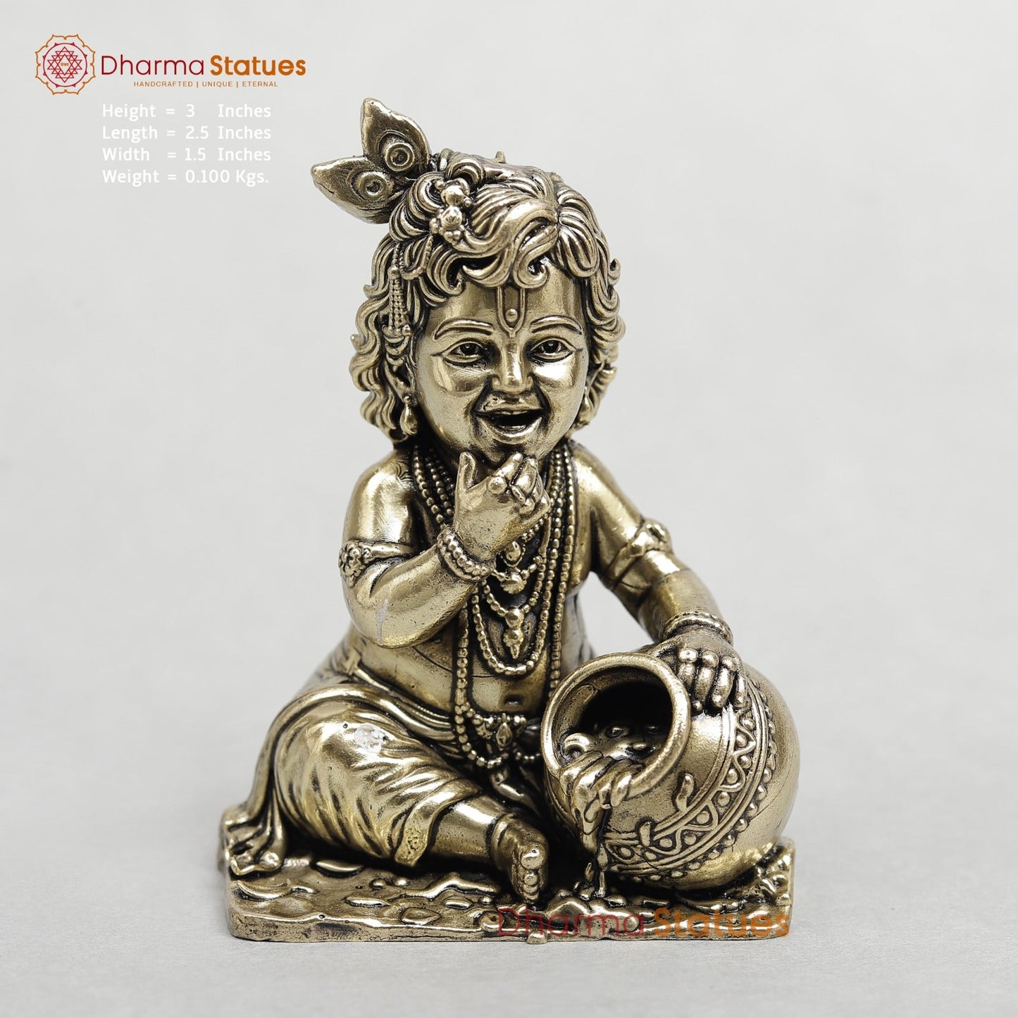 Brass Butter Krishna Fine 3”