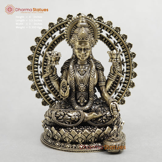Brass Lakshmi With Frame Fine 4”