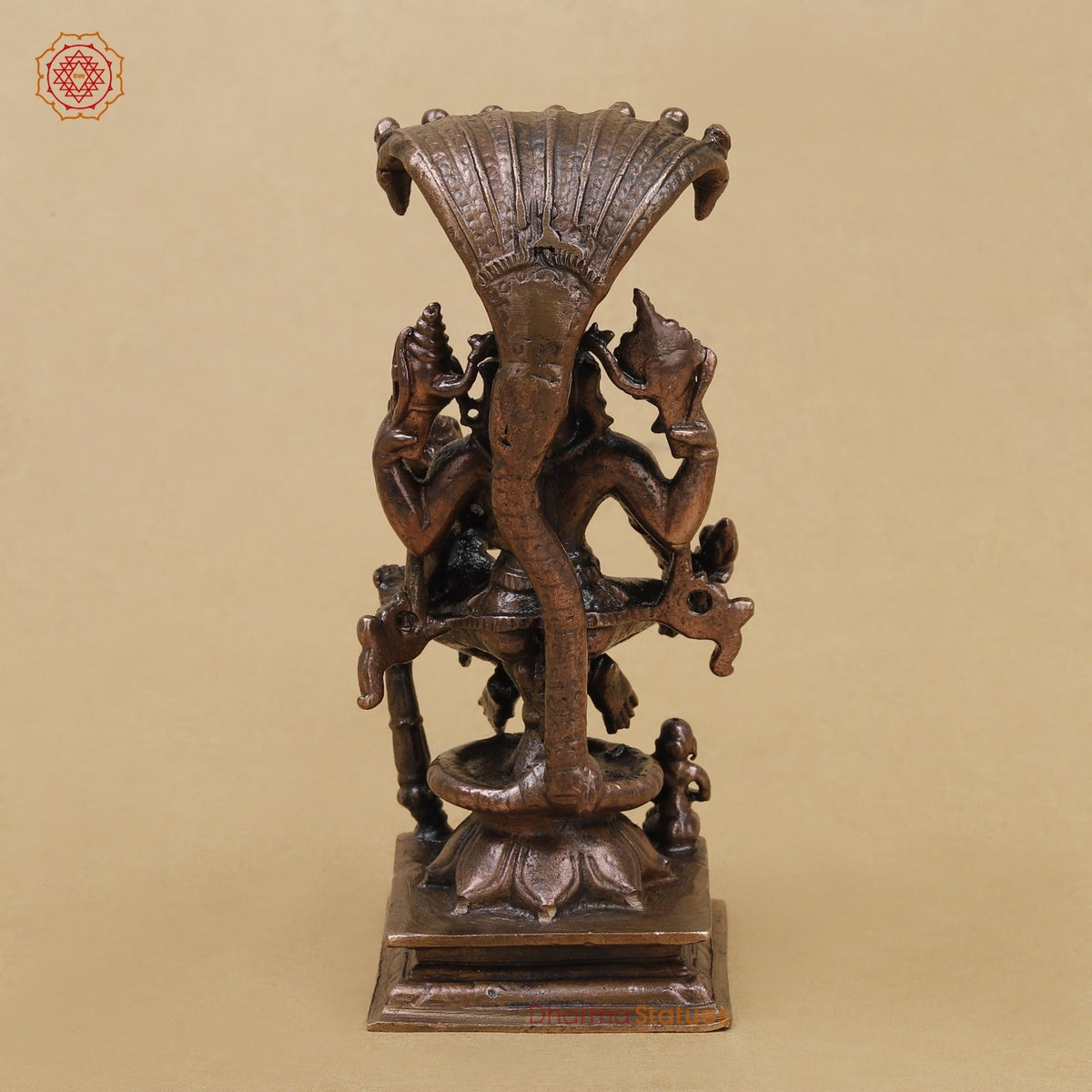 Copper Narsimha Lakshmi with Snake 5”