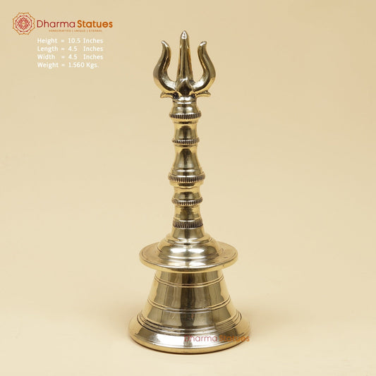 Bronze Trishul Hand Bell Fine, Smooth Finish 11”