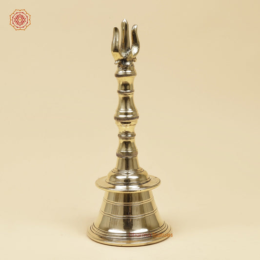 Bronze Trishul Hand Bell Fine, Smooth Finish 12”