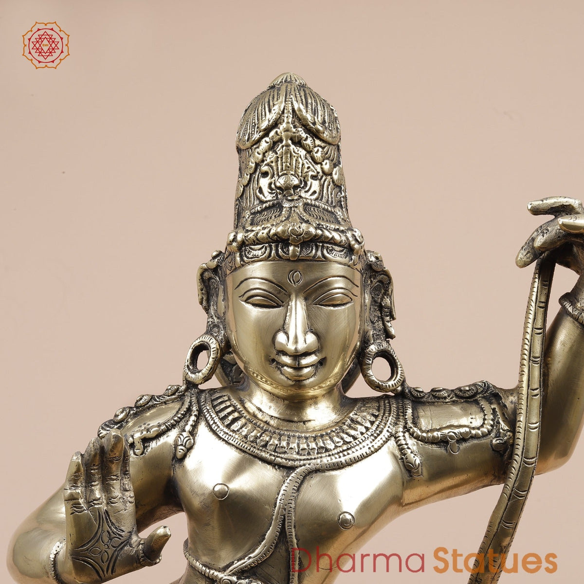 Brass Kalinga Krishna Dancing On Snake Fine, Smooth Finish 30”