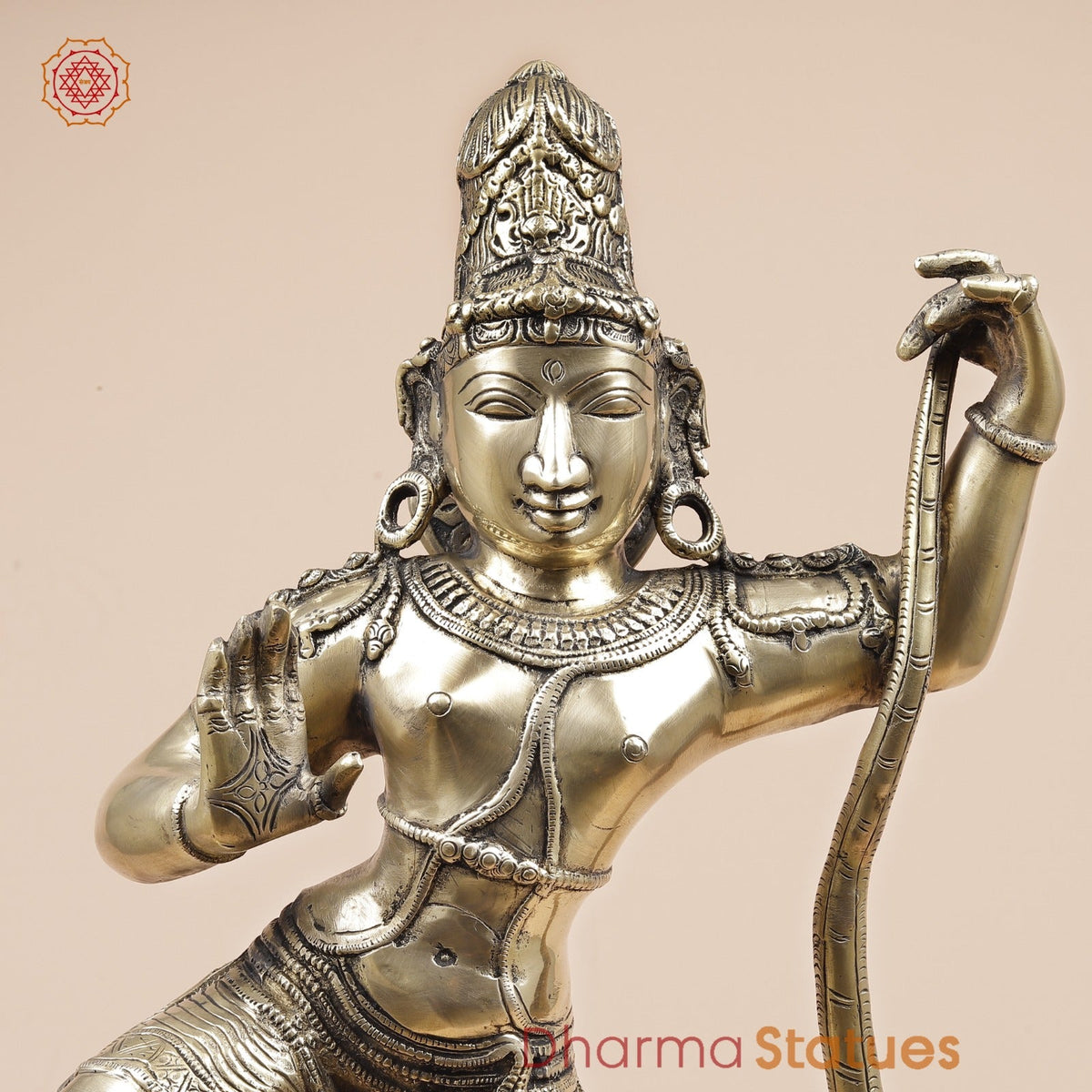 Brass Kalinga Krishna Dancing On Snake Fine, Smooth Finish 30”