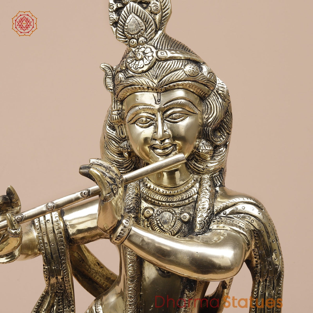 Brass Kalangi Krishna Fine, Smooth Finish 19”