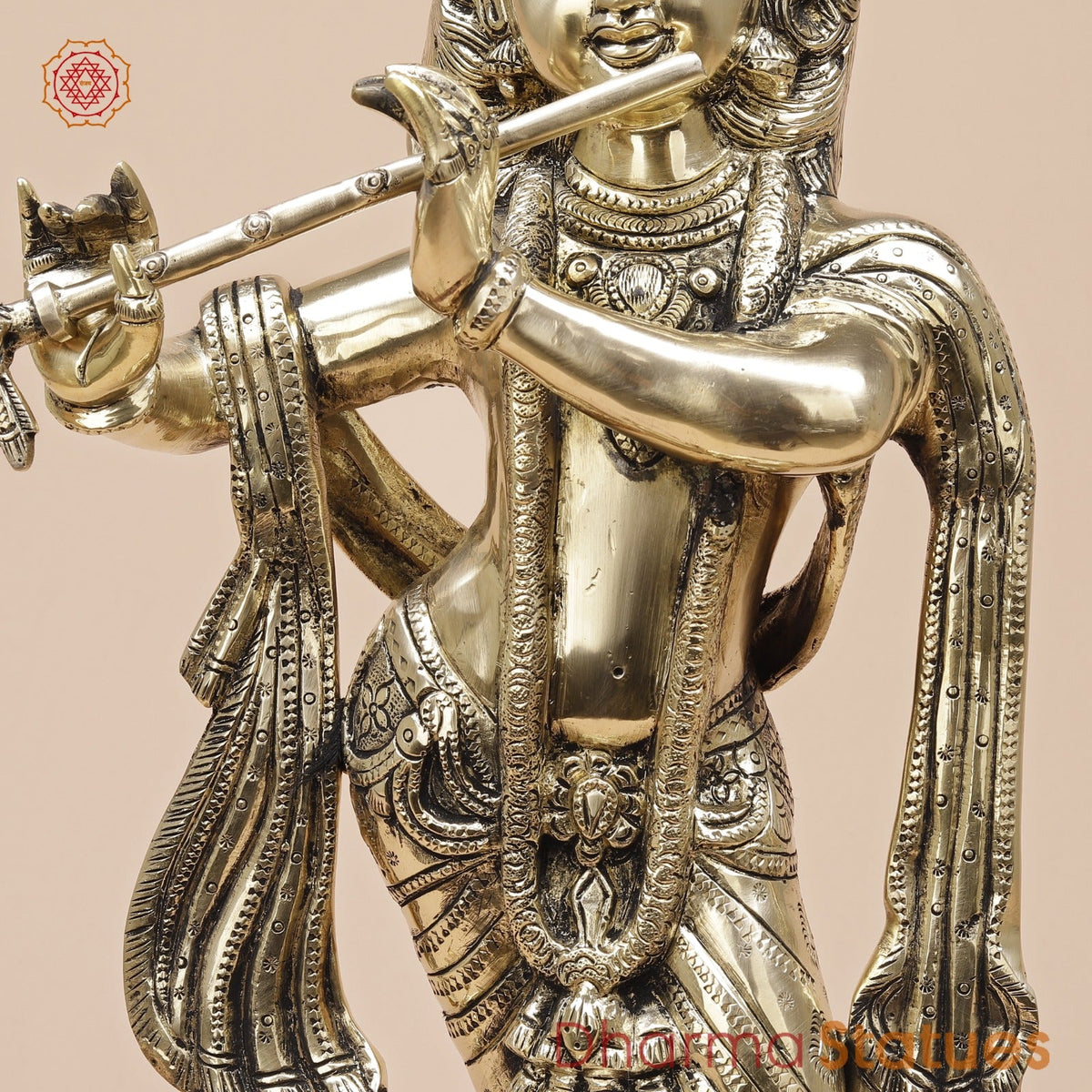 Brass Kalangi Krishna Fine, Smooth Finish 19”