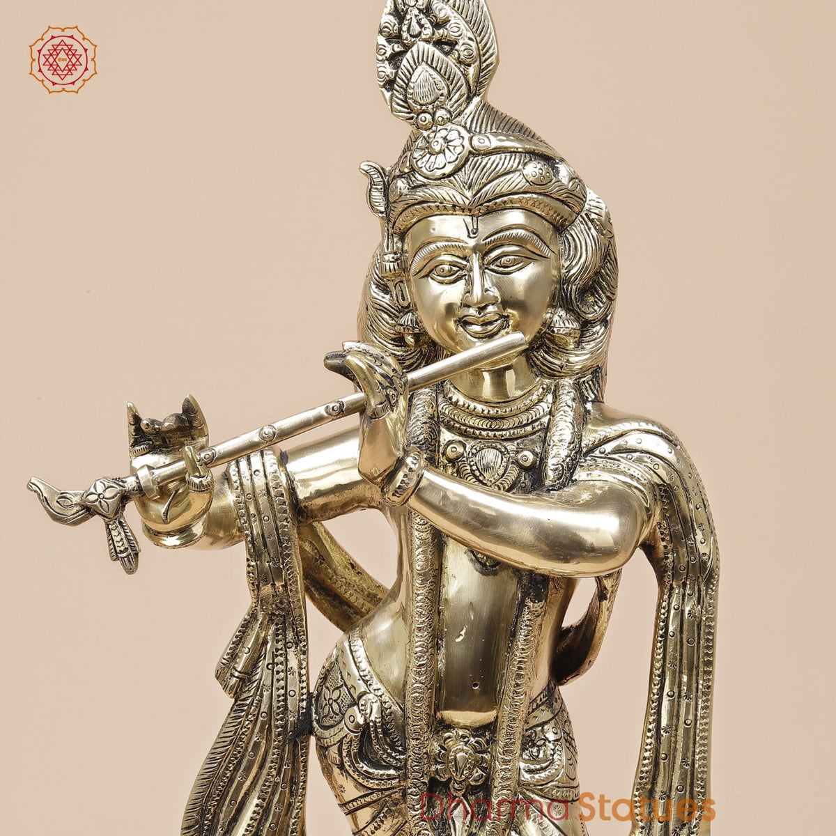 Brass Kalangi Krishna Fine, Smooth Finish 19”