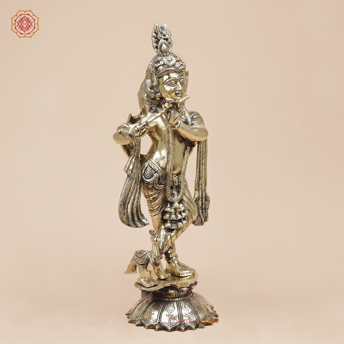 Brass Kalangi Krishna Fine, Smooth Finish 19”