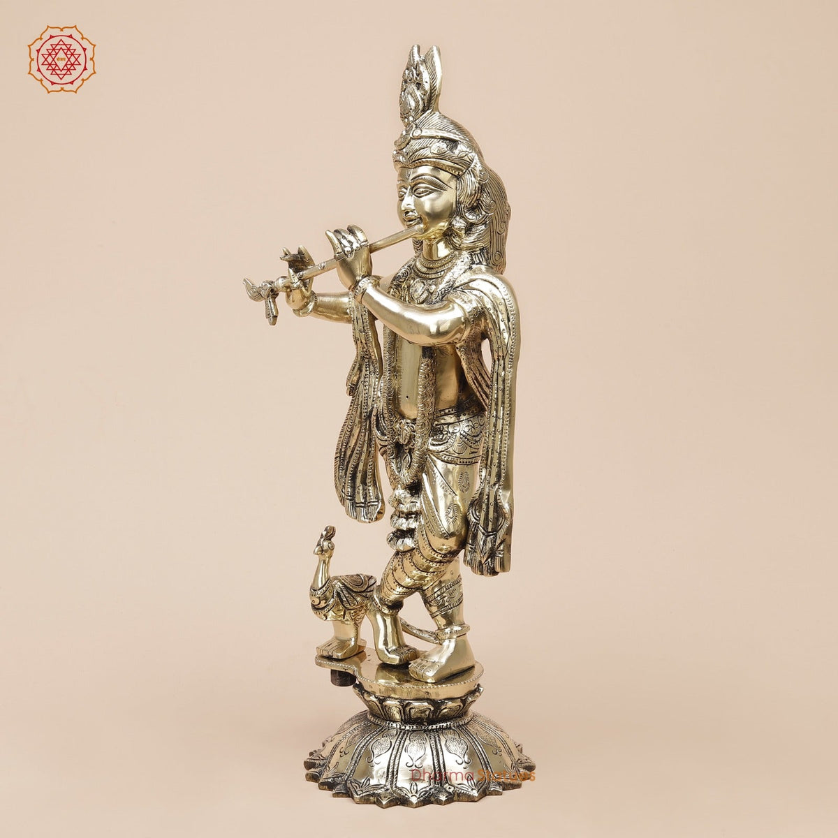 Brass Kalangi Krishna Fine, Smooth Finish 19”
