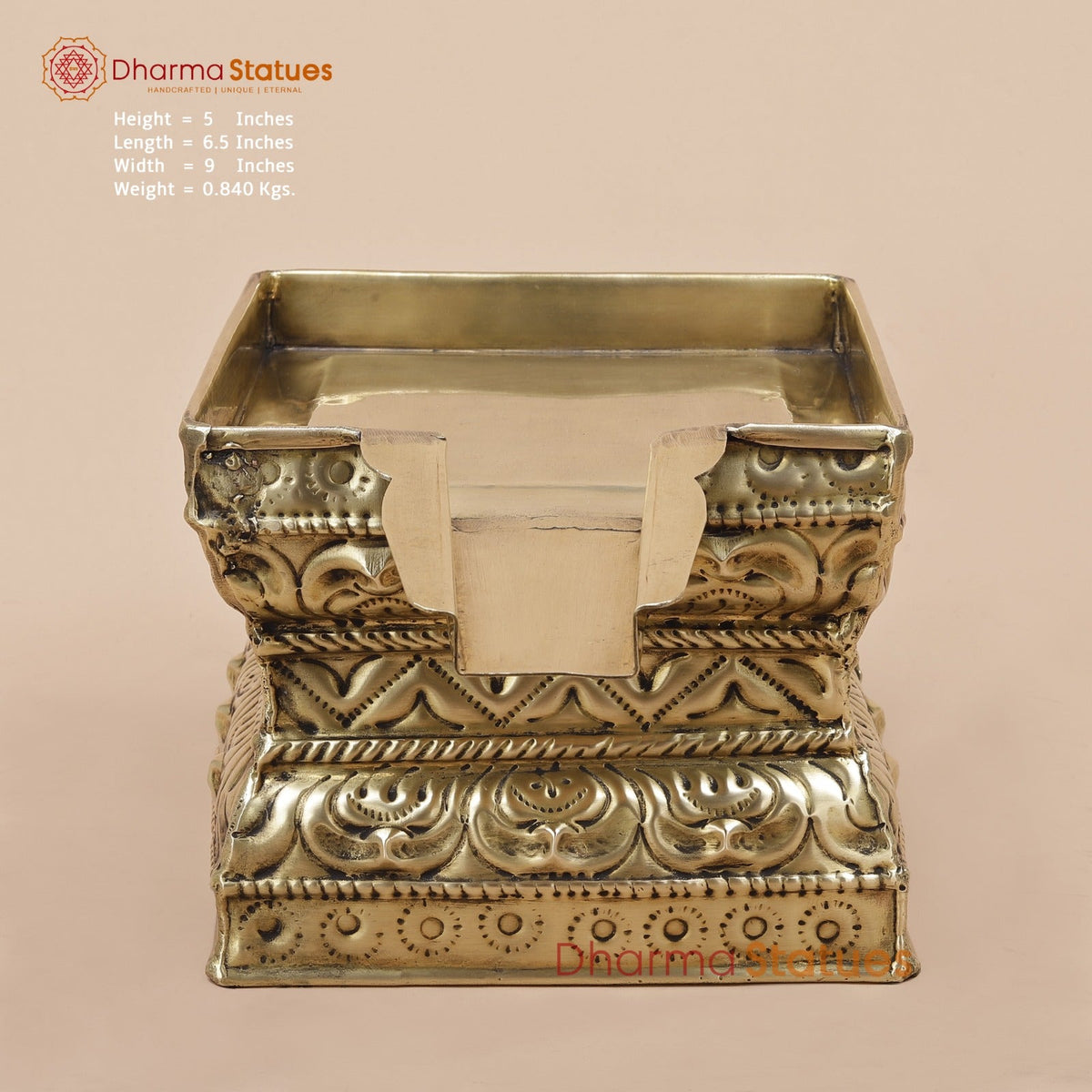 Brass Abhishekam Peeta Fine, Made in Chennai (One of a Kind) 9”