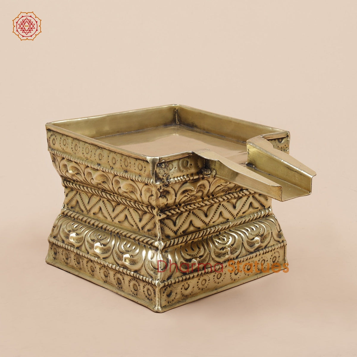 Brass Abhishekam Peeta Fine, Made in Chennai (One of a Kind) 9”