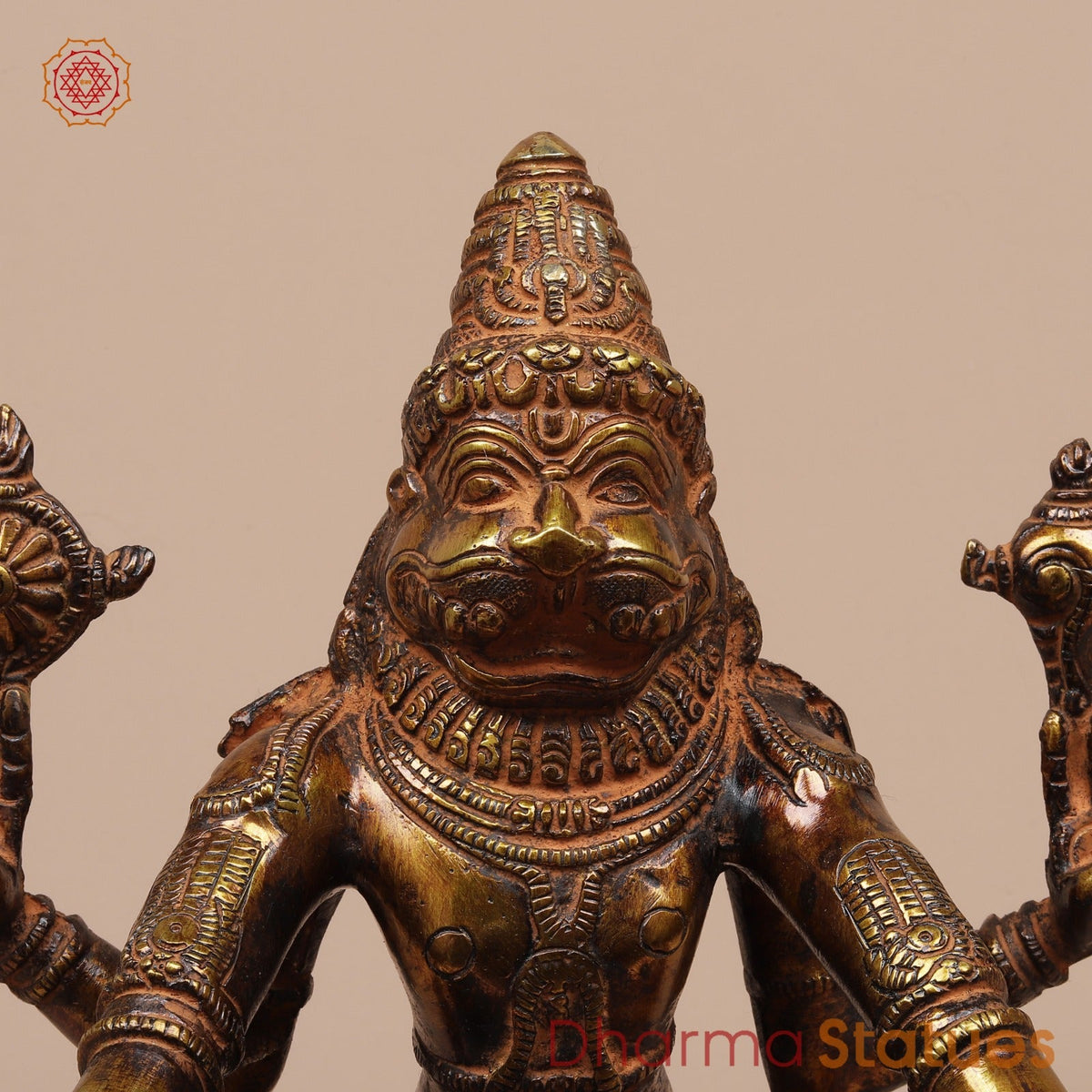Brass Yoga Narsimha Seated Fine, Bronze Finish 11”