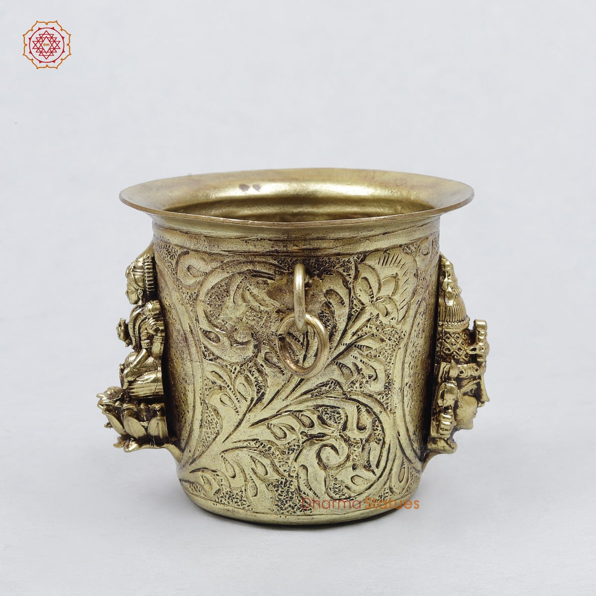 Brass Lakshmi and Balaji Glass For Pooja, Gold Finish 3”