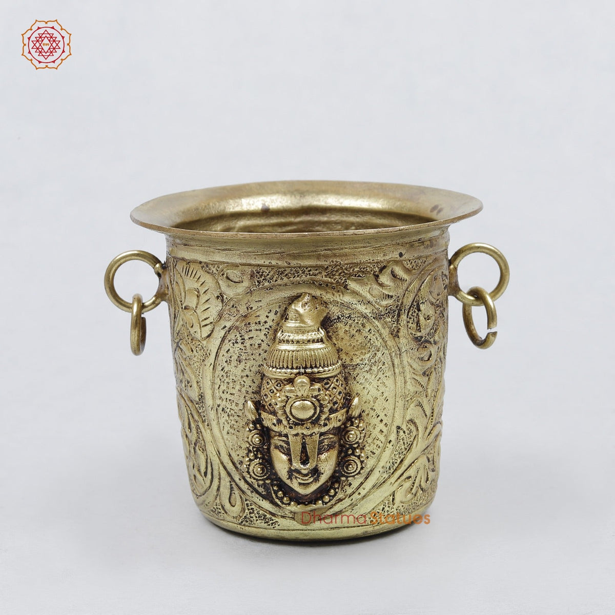 Brass Lakshmi and Balaji Glass For Pooja, Gold Finish 3”