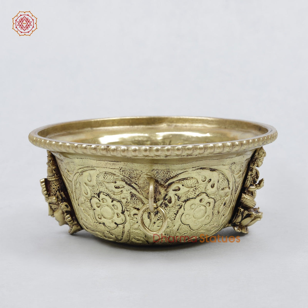Brass Lakshmi and Balaji Bowl For Pooja, Gold Finish 2”