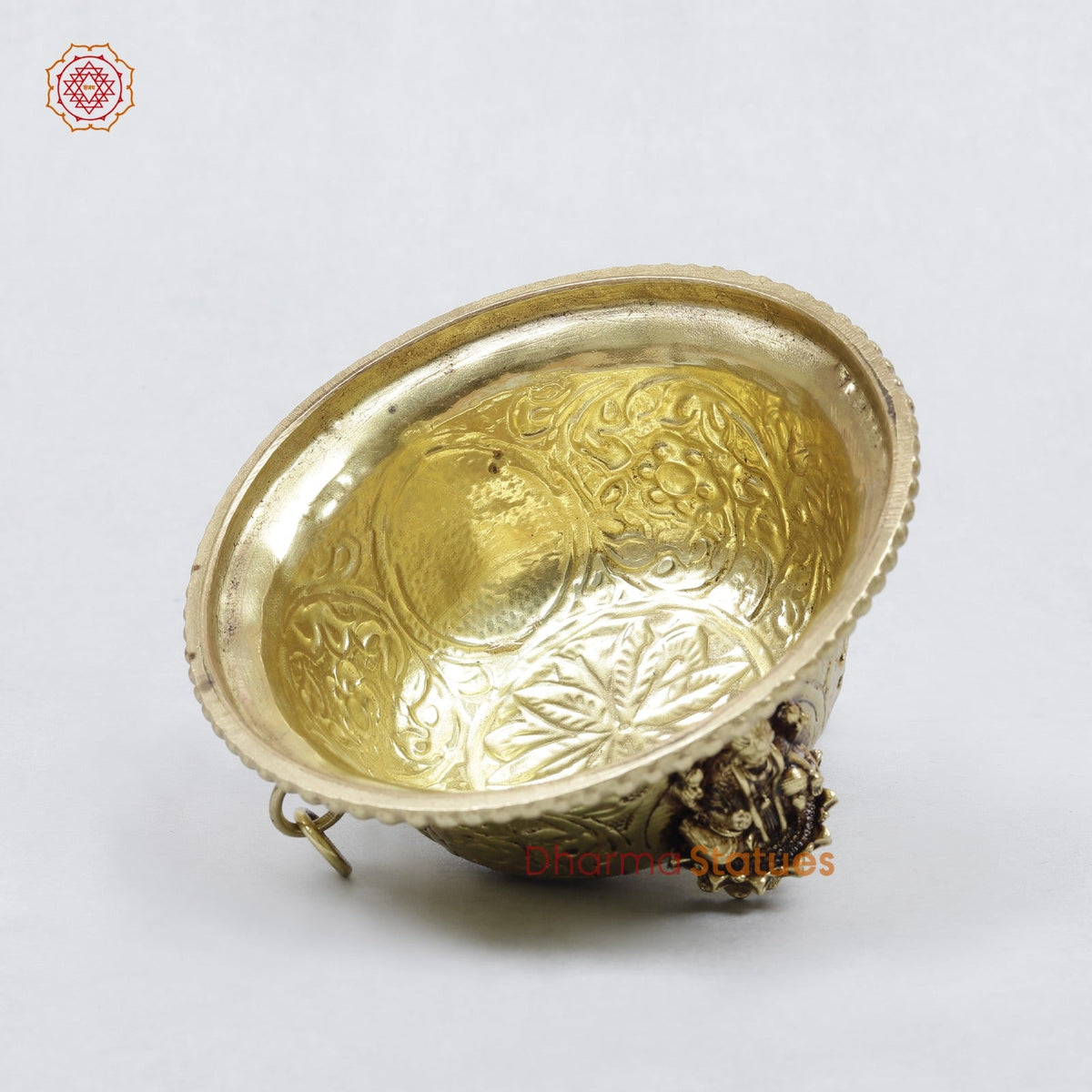 Brass Lakshmi and Balaji Bowl For Pooja, Gold Finish 2”