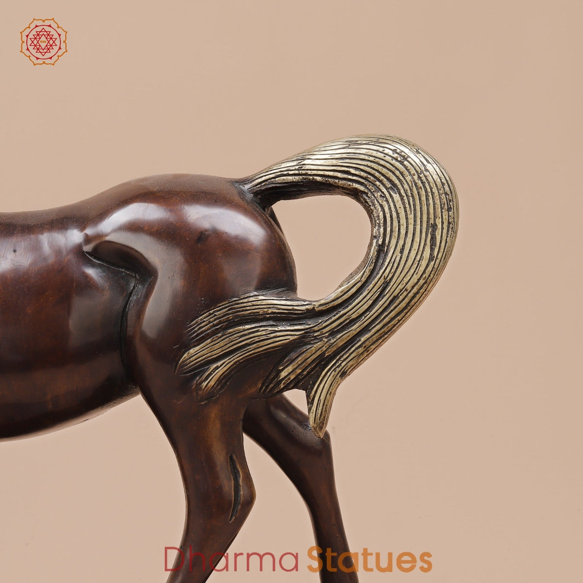 Brass Artistic Horse Family Standing Fine, Copper Finish 24”