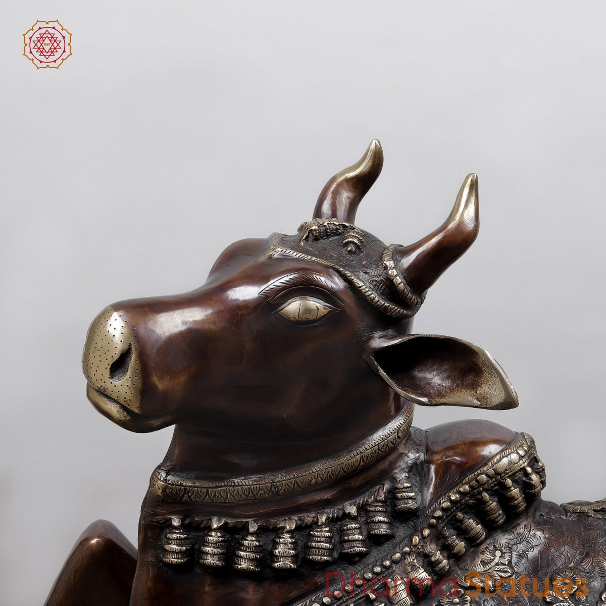 Brass Nandi Seated Fine, Copper & Gold Finish 35”