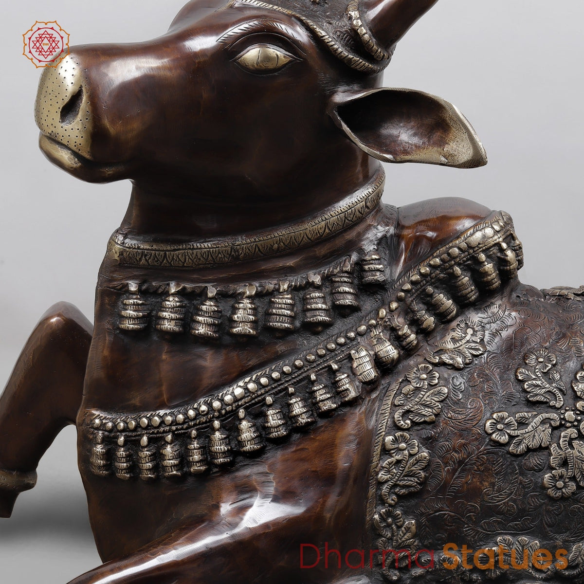 Brass Nandi Seated Fine, Copper & Gold Finish 35”