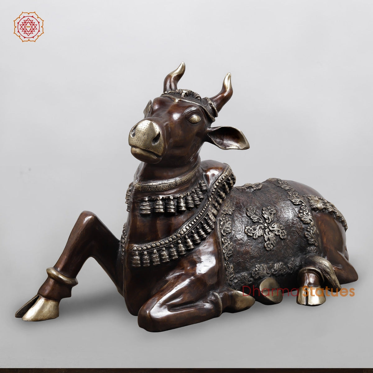 Brass Nandi Seated Fine, Copper & Gold Finish 35”