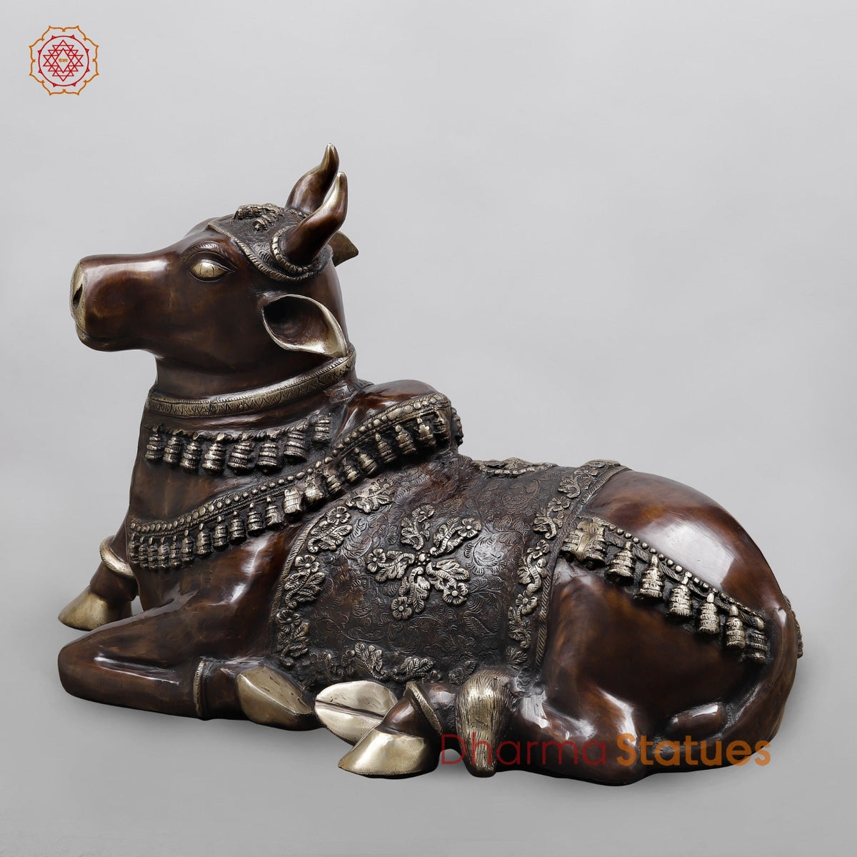 Brass Nandi Seated Fine, Copper & Gold Finish 35”