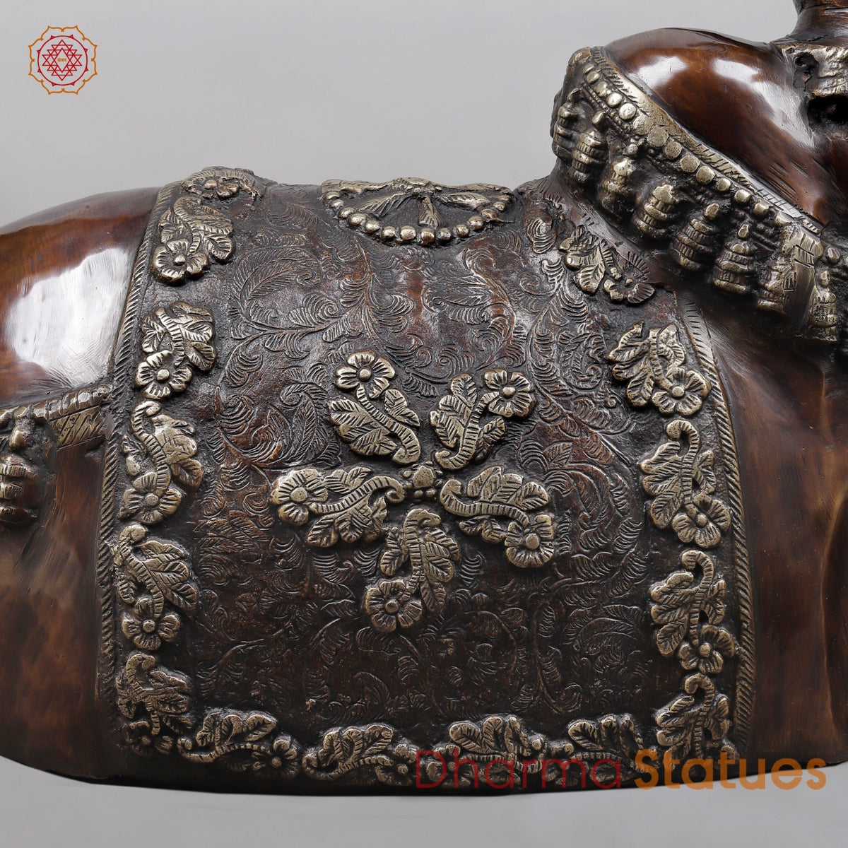 Brass Nandi Seated Fine, Copper & Gold Finish 35”