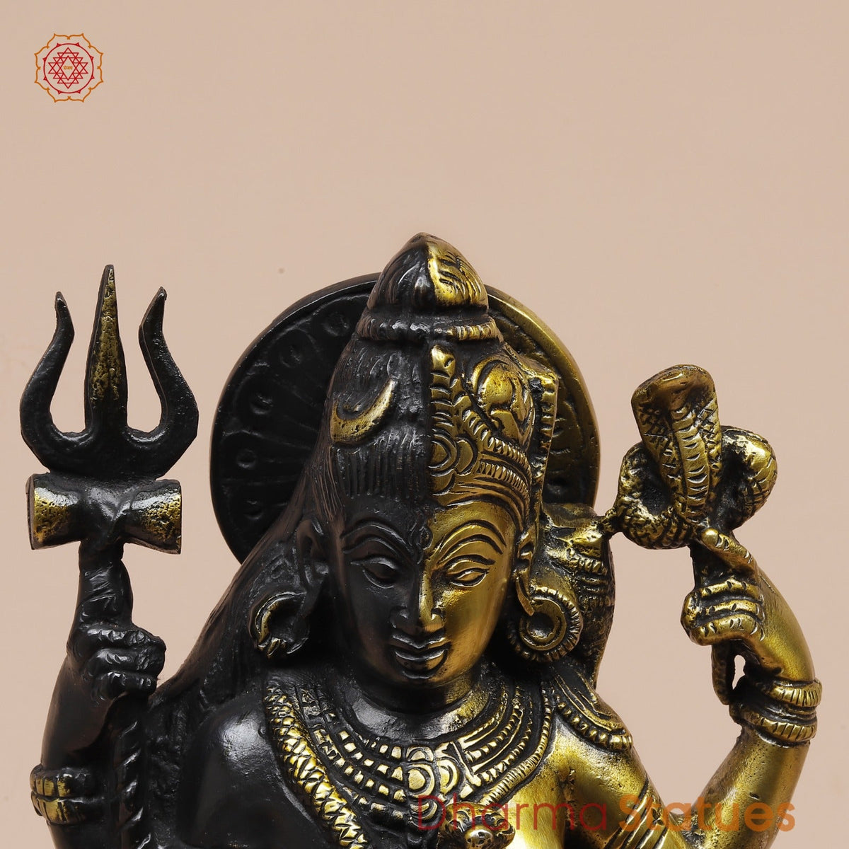 Brass Ardhanarishwar Standing Fine, Dual Tone 13”