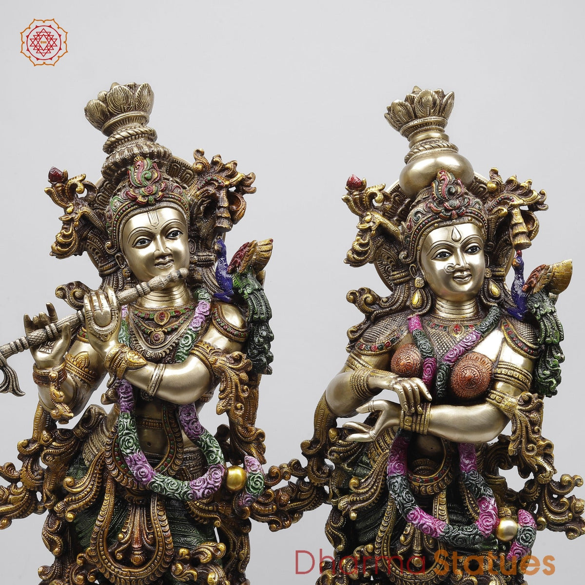 Brass Radha Krishna Fine Quality, Colorful Finish 30”