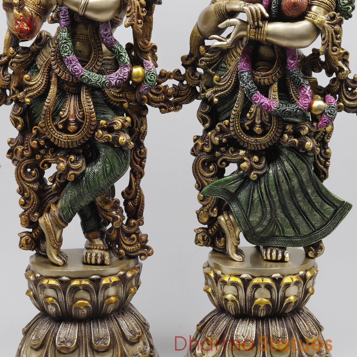 Brass Radha Krishna Fine Quality, Colorful Finish 30”