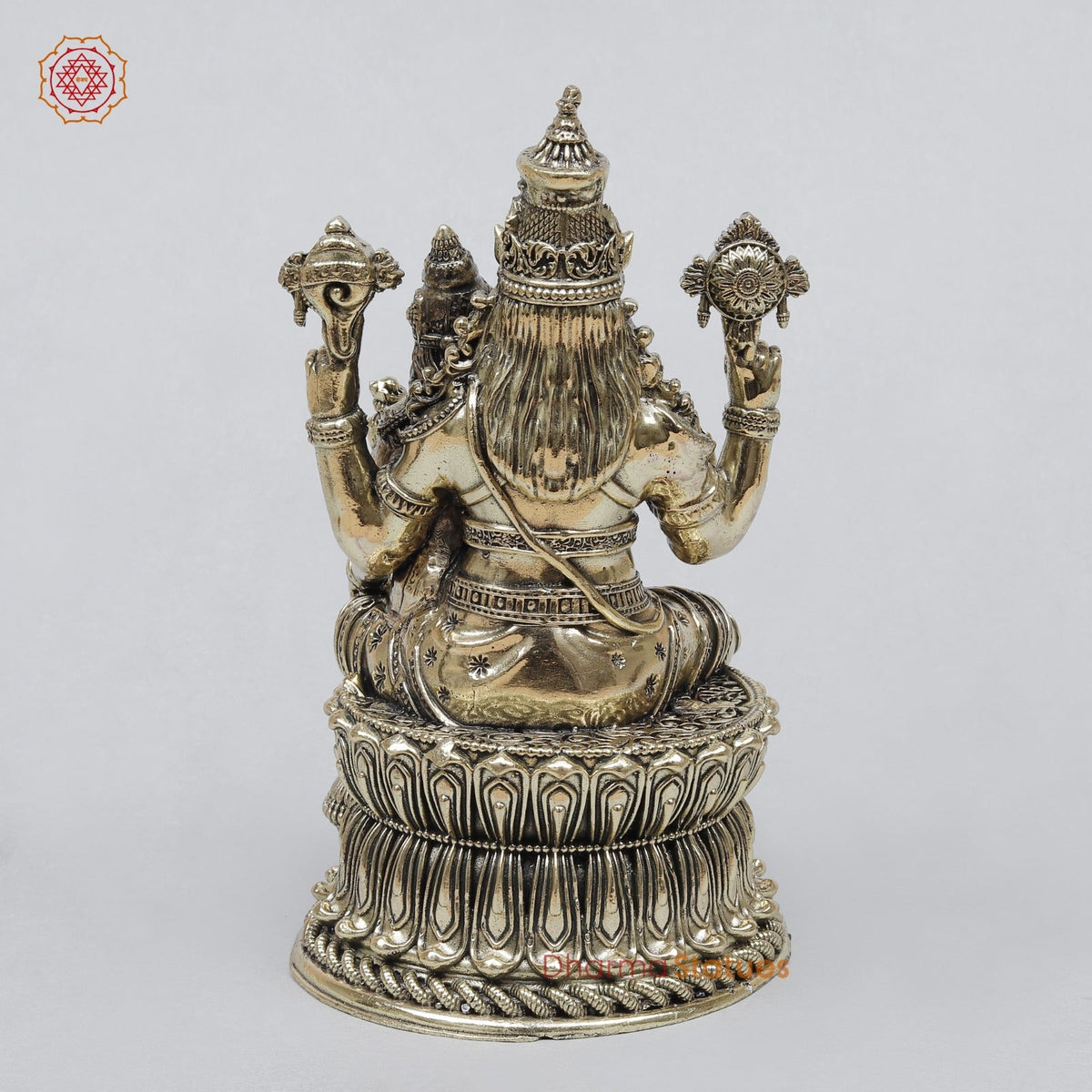 Brass Hayagriva Lakshmi Seated Fine 6”