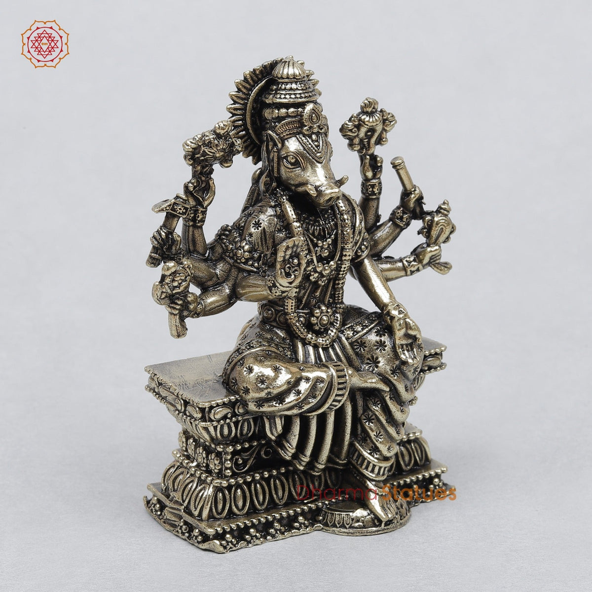 Brass Varahi Amman Seated 3”
