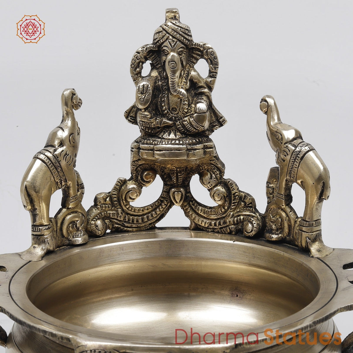 Brass Pagdi Ganesh Urli Fine, Smooth Finish 7.5”