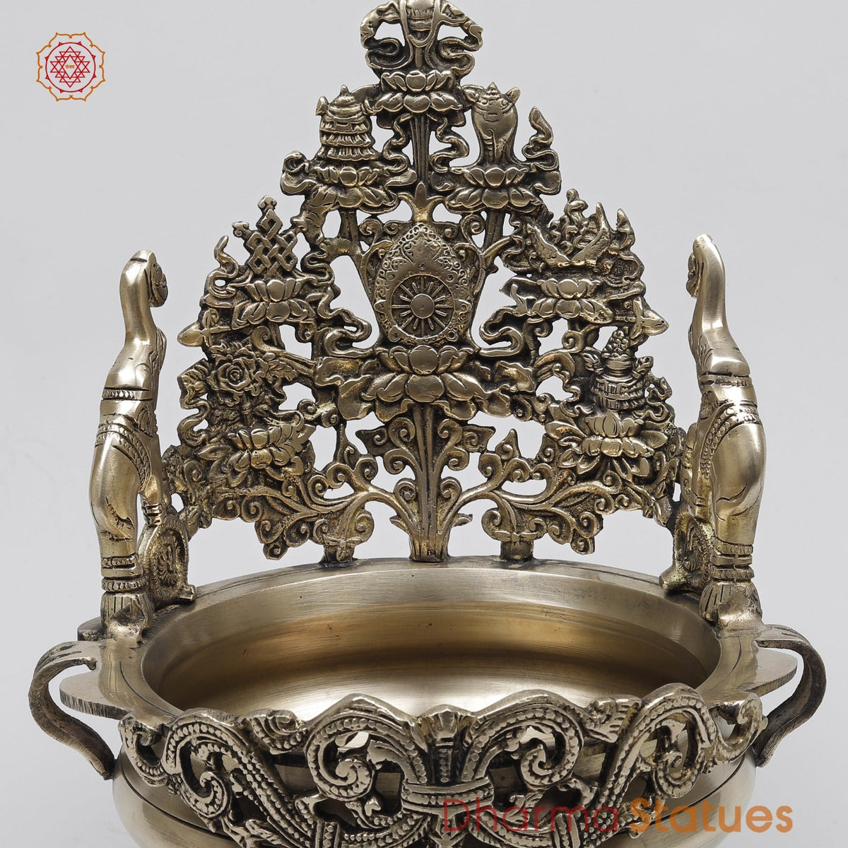 Brass Elephants Urli Fine Carving , Smooth Finish 12”