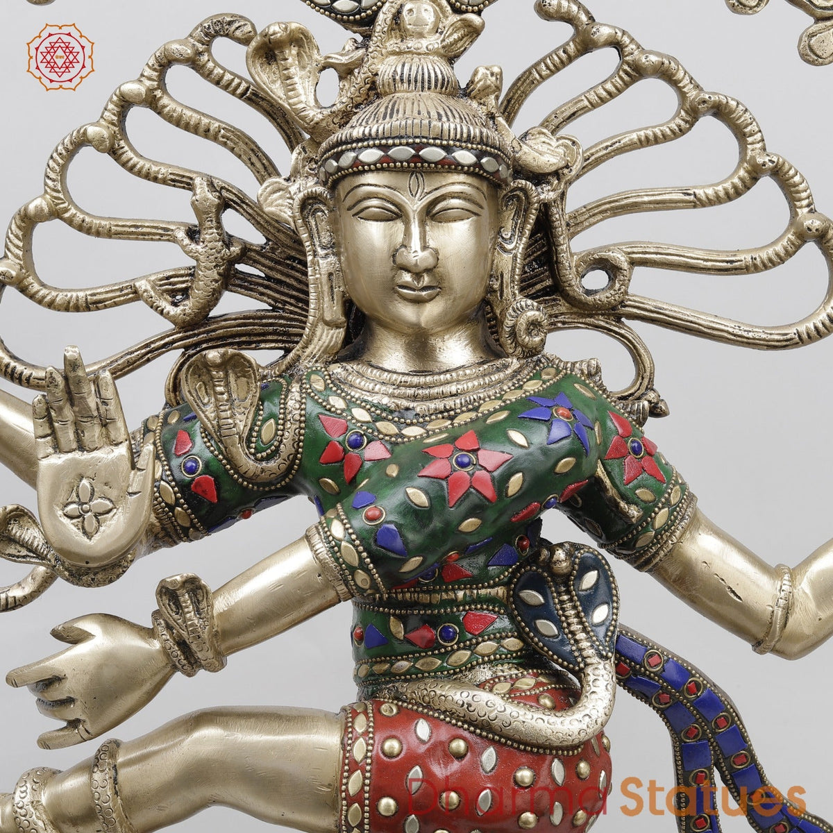 Brass Natraj (Dancing Shiva) Fine, Stone Work 31”