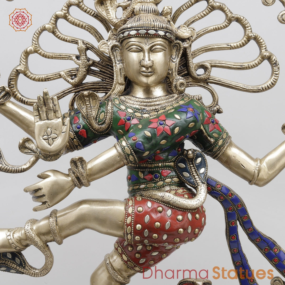 Brass Natraj (Dancing Shiva) Fine, Stone Work 31”