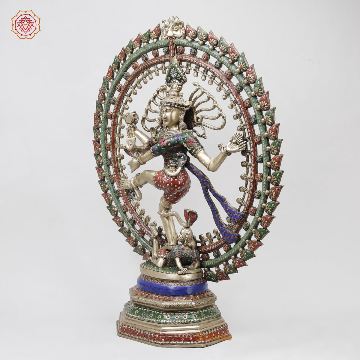 Brass Natraj (Dancing Shiva) Fine, Stone Work 31”