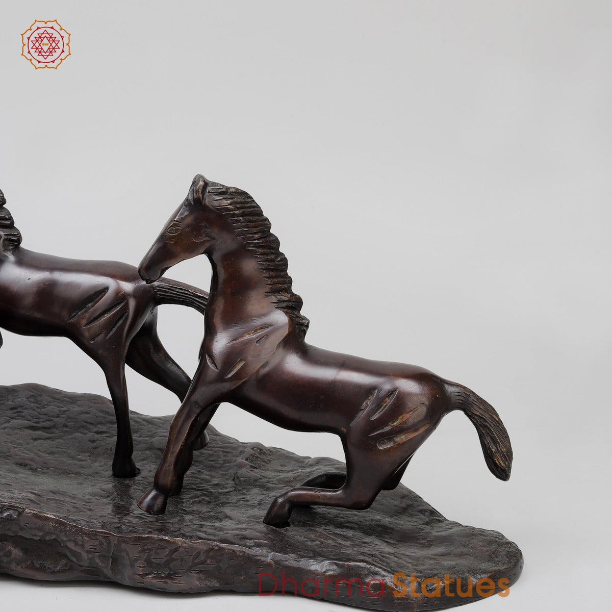 Brass Lucky 7 Horses Fine , Antique Copper Finish 34” (Vastu Approved)