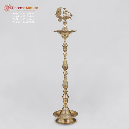 Brass Peacock (Inauguration) Lamp Fine 52”