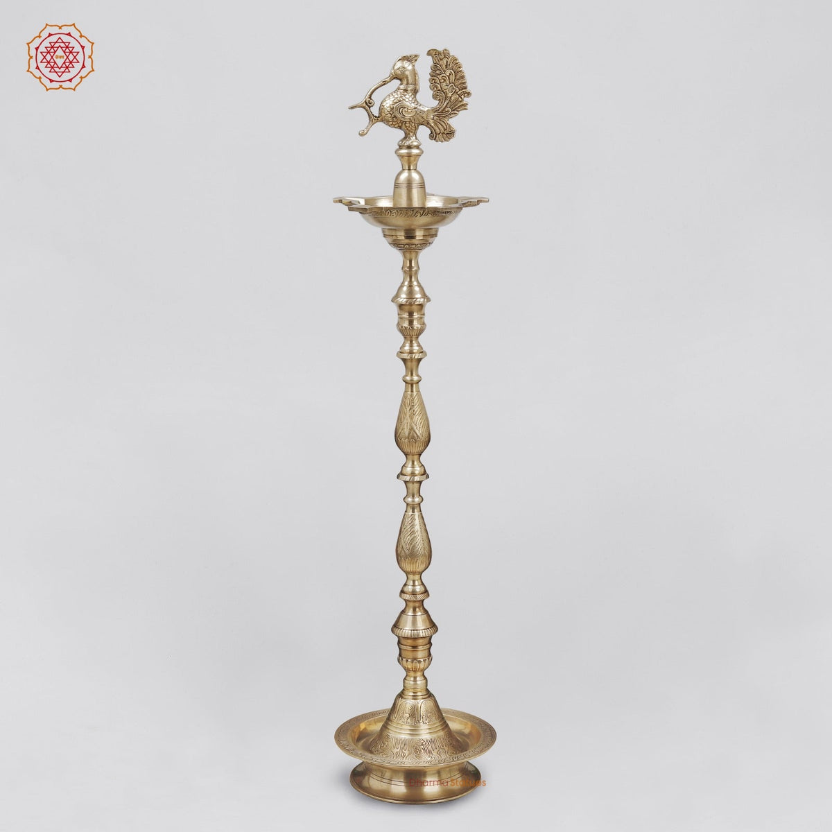Brass Peacock (Inauguration) Lamp Fine 52”