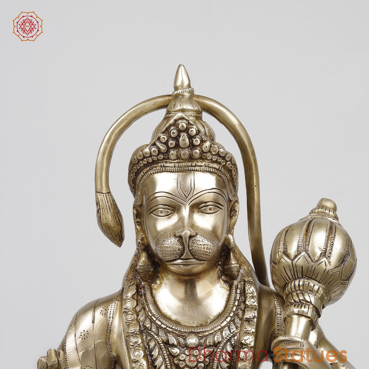 Bras Hanuman Standing Fine, Gold Finish 26”